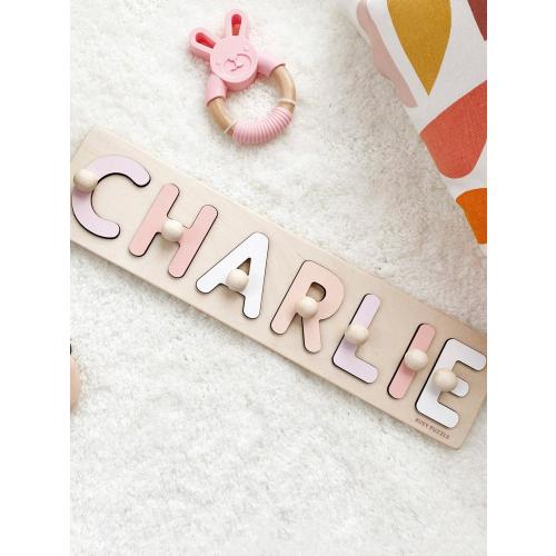 Personalized Name Puzzle With Pegs | New Christmas Gifts for Kids Wooden Toys Baby Shower Custom Toddler Toys First Birthday 1st Gifts