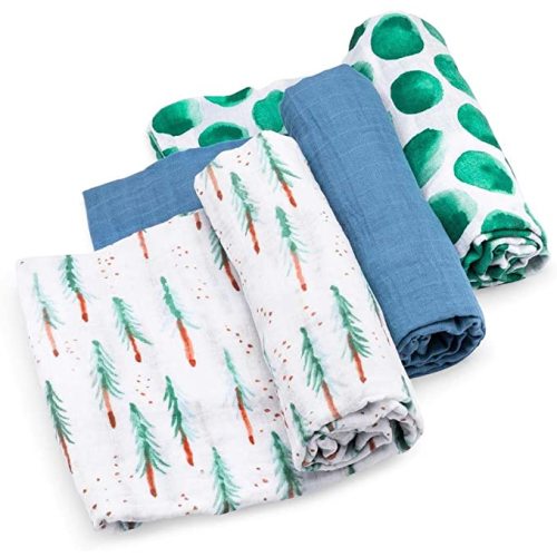 Parker Baby Swaddle Blankets - 3 Pack of 100% Cotton Muslin Swaddle Blankets for Boys - Timber Set
