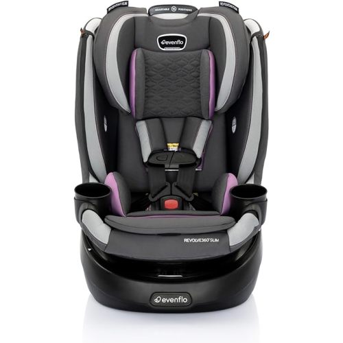 Evenflo Revolve360 Slim 2-in-1 Rotational Car Seat with Quick Clean Cover (Sutton Purple)