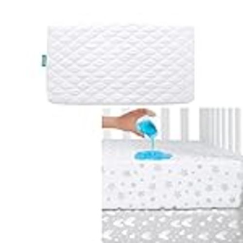 Crib Mattress Protector Waterproof & Noiseless Crib Mattress Pad Cover, White - Crib (Pack of 1)
