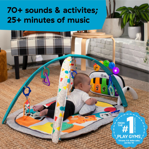 4-in-1 Kickin Tunes Music and Learning Play Gym, Color Blue/Gray