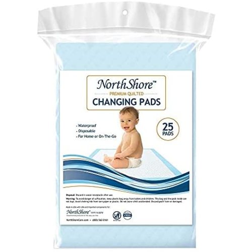 NorthShore Premium Quilted 17 x 24, 8 oz. Baby Changing Pads, Small, Pack/25