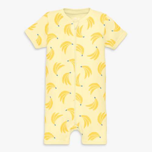 Baby organic zip shortie in bananas | Primary.com