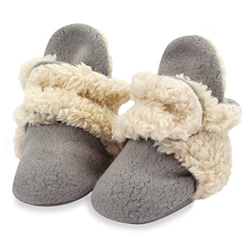 Zutano Unisex Cozie Fleece Booties with Grippers, Baby Pink, 12 Months