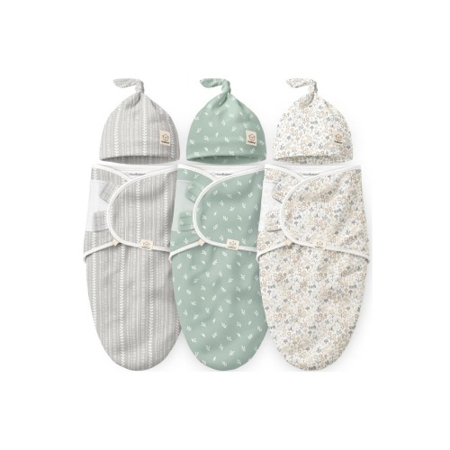 3-Pack Soothe Swaddle Wraps with Knot Hats
