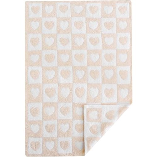 BOBOYOYO Plush Baby Blankets for Newborn Girls Boys Heart Soft Fuzzy Warm Swaddle Receiving Blanket 30 x 40 Polyester Toddler Blanket for Crib Stroller Nursery