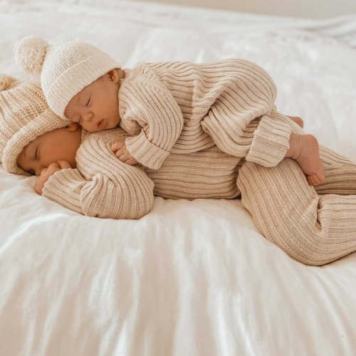 Little B's Chunky Rib Baby Jumpsuit - Honey Milk