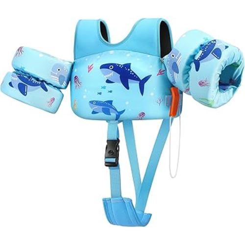 HeySplash Swim Vest for Kids, Toddler Pool Floaties Fit 13-30/22-70 Lbs, Baby Arm Floaties with Adjustable Strap, Swim Jacket Water Wing Arm Band, Puddle Beach Boat Jumper Boy Girl Learn to Swim Aid