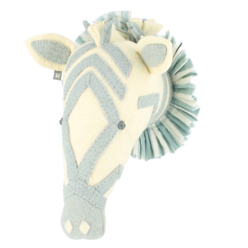 Zebra with Vintage Ruff Head Mini - Blue