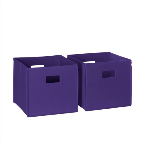 RiverRidge Kids' 2pc Fabric Collapsible Storage Cube Organizers with Handles for Playroom Organization