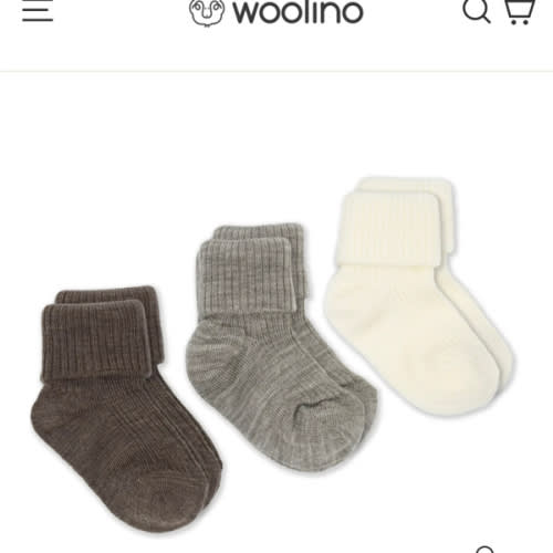 Wool Socks, Baby and Toddler, Brown-Gray & White 0-6 Months