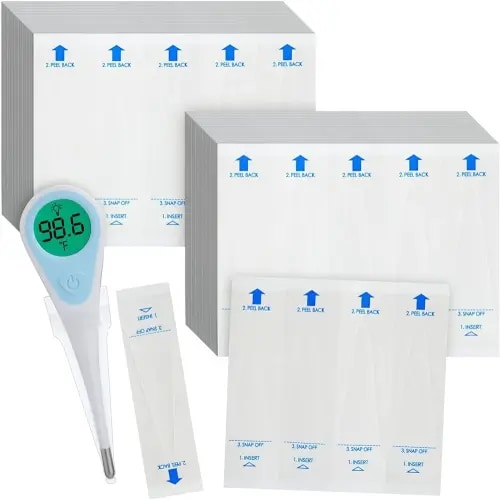 Juvale 100-Pack Disposable Digital Thermometer Probe Covers - Oral, Rectal, Armpit Temperature Reading Sheath Sleeves
