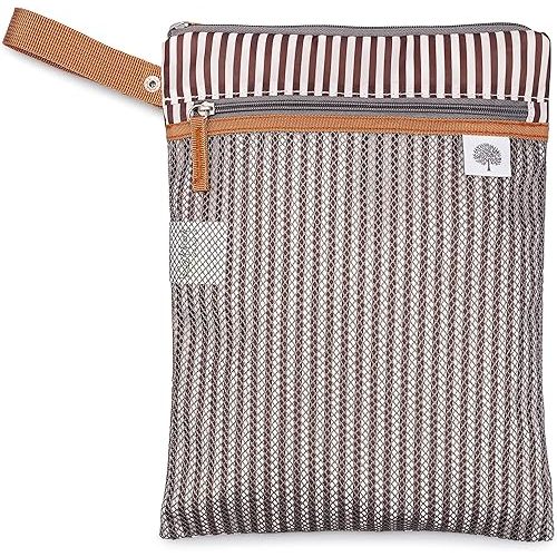 Parker Baby Cloth Diaper Wet Dry Bag - Waterproof Reusable Diaper Bag Accessory with Mesh Organizer and Zippered Pocket for Soiled or Wet Clothes, Diapers, Wipes, Swimsuits