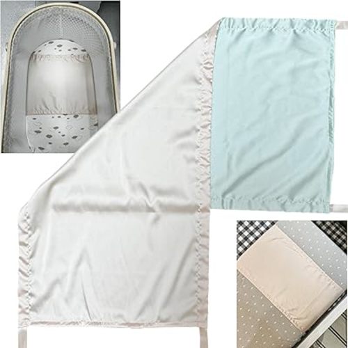 AKISS Satin Crib Sheet Pillow Cover Silk Bassinet Cradle Slip Reversible Use for Baby Girls Boys (Champagne & Mint)