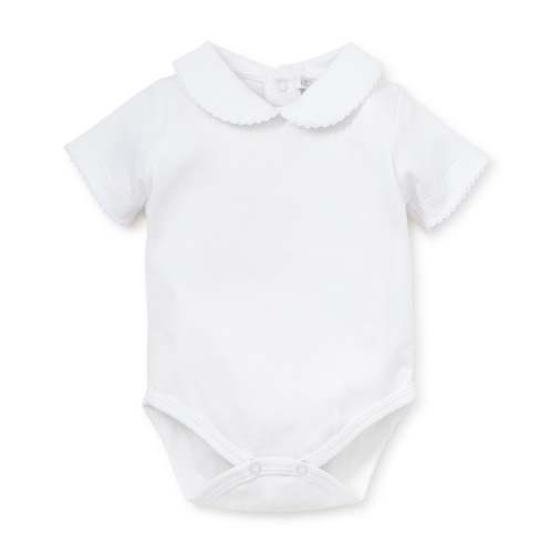 White Kissy Basics Collar Bodysuit