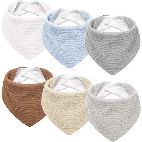 Muslin Baby Drool Bibs 6Pack