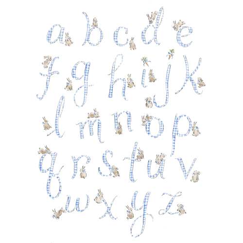Alphabunnies Blue Print