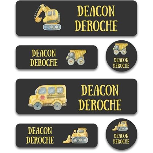 Custom Kid Name Labels for Daycare Variety Pack (180 ct.), Waterproof Dishwasher Safe Camp Personalized Name Stickers for School Supply, Baby Bottles, Lunch Boxes and Cups, Travel. (Pattern 17)