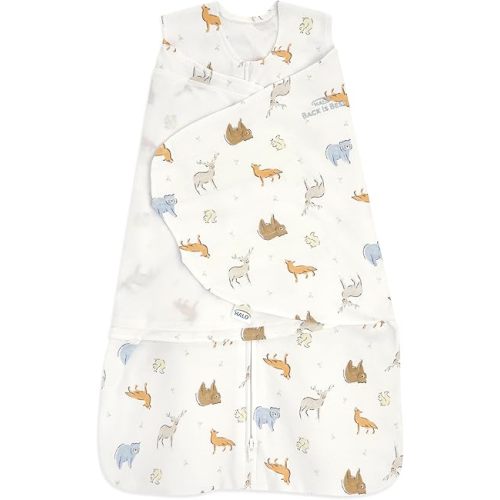 HALO 100% Cotton Sleepsack Swaddle, 3-Way Adjustable Wearable Blanket, TOG 1.5, Forest Friends, Newborn, 0-3 Months