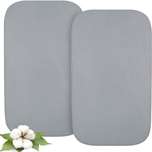 Bassinet Sheets Compatible with Maxi-COSI Iora Bedside Bassinet,100% Cotton, 2 Pack, Ultra Soft Bassinet Sheet for Baby, Grey - Gray - for Maxi-COSI Iora Bedside Bassinet
