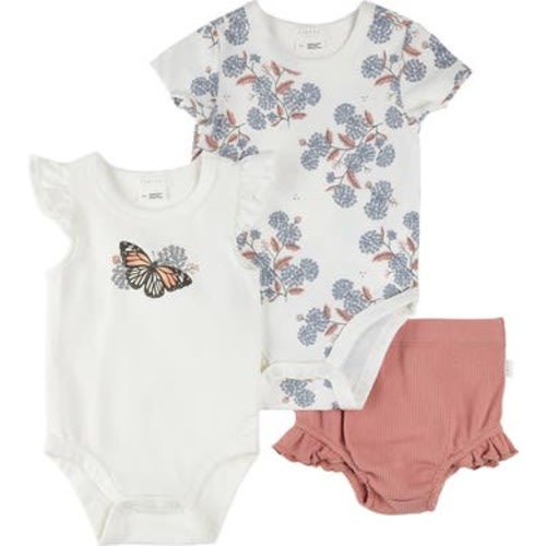 Majestic Monarchs 3-Piece Bodysuits & Rib Ruffle Bloomers Set