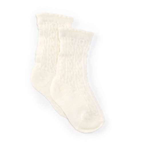 Edgehill Collection Baby Girls Lettuce Trim Ankle Socks