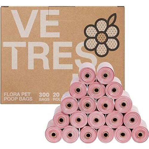 VETRESKA Dog Poop Bags, Lavender Scented, Leak Proof, Extra Thick and Extra Strong Pet Waste Bags for Dog Walking and Cat Litter, 300 Counts15 Refill Rolls 9 X 13 inches
