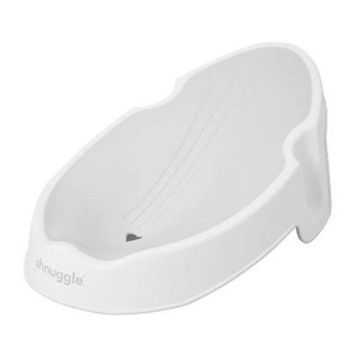 Shnuggle Newborn Baby Bath Support | Ergonomic, Non-Slip & Quick-Dry | From 0-6 months White & Grey One size