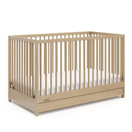Graco Teddi 5-in-1 Convertible Crib with Drawer, Color: Driftwood
