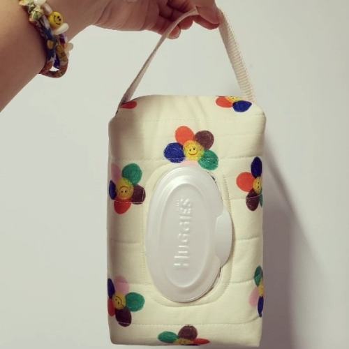 A bag/ pouch for baby wipes (smile flowers)