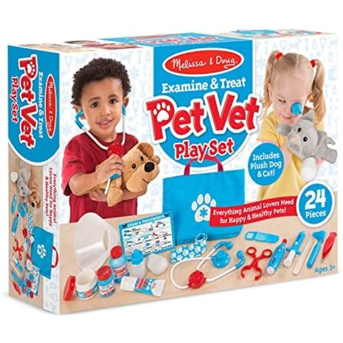 Melissa & Doug Examine and Treat Pet Vet Play Set (24 pcs)