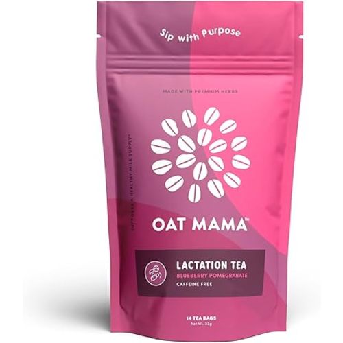 Oat Mama Lactation Tea for Breastfeeding Moms - Blueberry Pomegranate | Breastfeeding Essentials for Milk Supply Increase | Organic Lactation Support & Postpartum Recovery