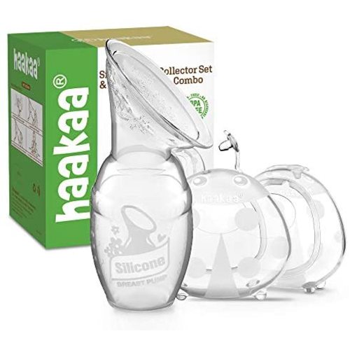 haakaa Manual Breast Pump & Ladybug Breast Milk Collector Combo Breast Shells Breastmilk Collector for Breastfeeding Silicone Breast Milk Catcher Nursing Cups Breast Milk Saver, Reusable, BPA Free