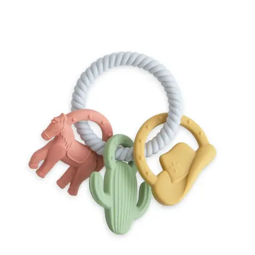 mushie Silicone Western Teething Ring Toy