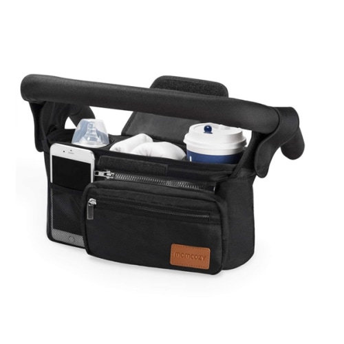 Momcozy Universal Stroller Organizer with Insulated Cup Holder Detachable Phone Bag & Shoulder Strap, Fits for Stroller like Uppababy, Baby Jogger, Britax, BOB, Umbrella and Pet Stroller