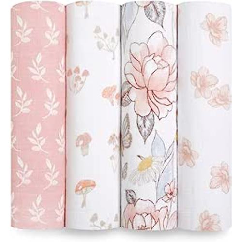 aden + anais Swaddle Blanket, 100% Organic Cotton Muslin Blankets for Girls & Boys, Baby Receiving Swaddles, Ideal Newborn & Infant Swaddling Set, 4 Pack, Earthly : Amazon.ca: Baby
