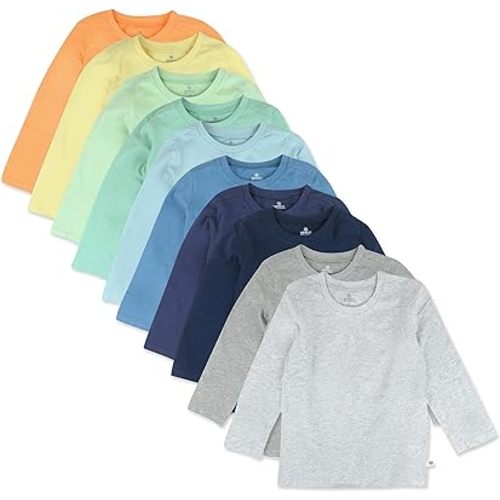 HonestBaby Unisex Baby Multipack Long Sleeve T-Shirts Tee 100% Organic Cotton