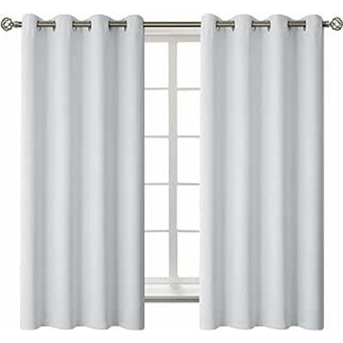 BGment Room Darkening Curtains 63 Inches Long - Grommet Thermal Insulated Drapes Window Treatment Curtains for Bedroom, 2 Panels, 52 x 63 Inch, Greyish White