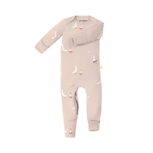 günamüna® Baby Bamboo Rayon Sleeper Pajama with DIAPER-ZiP - Tutu Goose - 0-3 Months