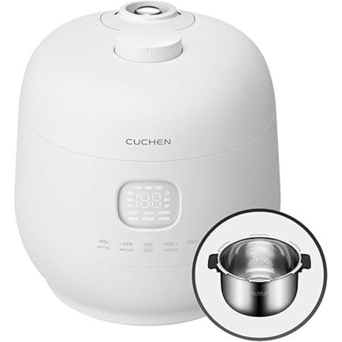 CRH-TWS1010PWUS, Full Stainless Inner Pot, Induction Heating Dual Pressure Rice Cooker,10 Person, 10-cup, 2.28 Quarts (uncooked), 20-cup, 4.56 Quarts (cooked), Dual Pressure Low and Hi, Auto Steam Clean, Slow Cooker, Steam Cooker