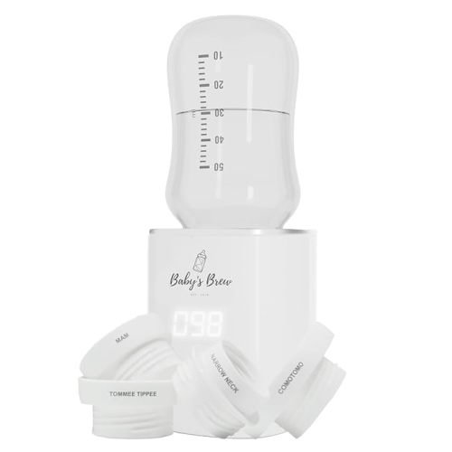 Baby’s Brew 3.0 Portable Bottle Warmer Adapter Set, Breastmilk, Formula & Water Warmer, Smart Sensor Technology, Leak-Proof, Travel-Friendly, BPA-Free, | Single Warmer with 4 Adapters