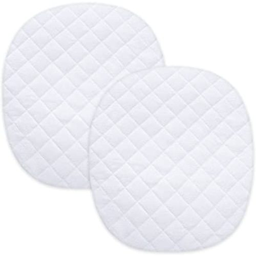 Waterproof Bassinet Mattress Pad Cover Compatible with ANGELBLISS Baby Bassinet, 2 Pack, Ultra Soft Viscose Made from Bamboo Terry Surface, Breathable and Easy Care