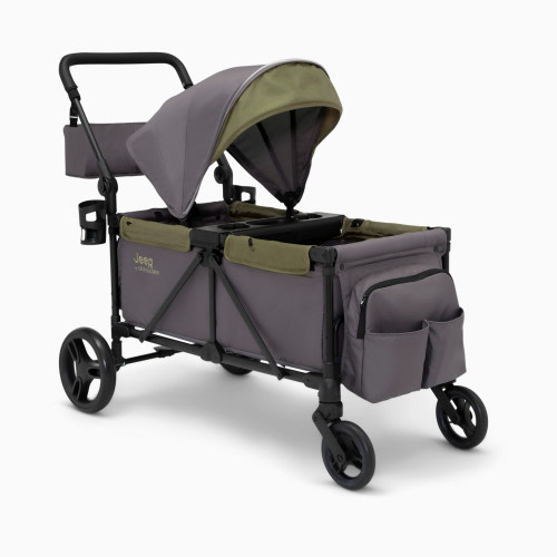 Delta Children Jeep Sport All-Terrain Stroller Wagon - Grey/Olive Green