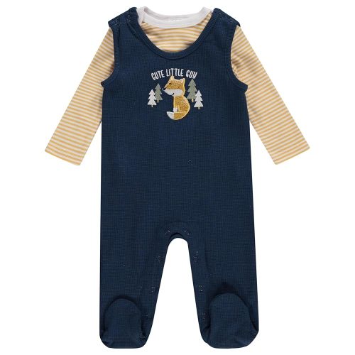 Cudlie Infant 2-Piece Overall & Long-Sleeve Bodysuit Set with Bottom Snaps – Soft, Cozy & Adorable Outfit