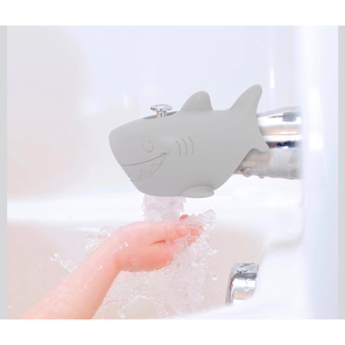 Nuby Bathtub Safety Spout Guard - Compatible with Most Standard Faucets - Bath Toys - Shark