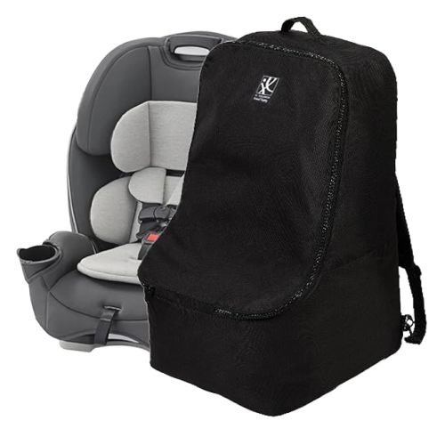 J.L. Childress Padded Backpack Car Seat Bag - Travel Bag for Airplane, Fits Most Baby & Infant Car Seats, Boosters, & Carriers, Airport Accessories for Gate Check or Baggage Check - Ultimate, Black