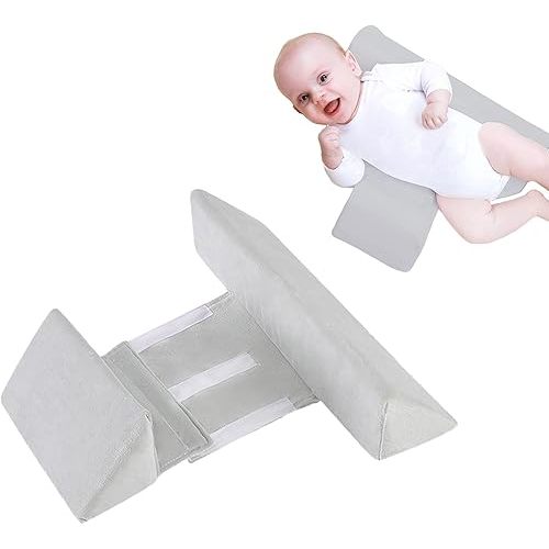 Wedge Pillow for Newborns Adjustable 45-Degree Provides Front and Back Support for a Comfortable Sleep Experience (Gray)