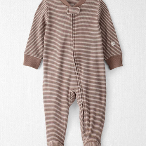 Brown Stripes Baby Organic Cotton Sleep & Play Pyjamas in Brown Stripes | Carter’s Oshkosh Canada
