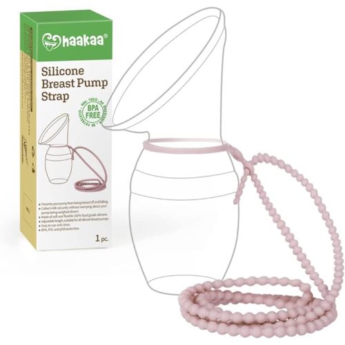 haakaa Silicone Strap Suitable for Gen.1/2/3 Manual Breast Pump Prevent Breast Pump from Falling off During Use (Blush Color) -1pc