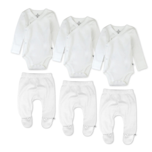 6-Pack Organic Cotton Long Sleeve Kimono Bodysuit & Footed Pant Bundle | Honest Baby Clothing